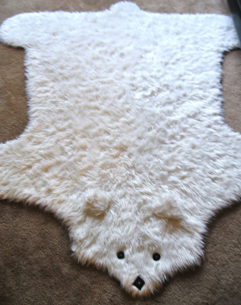 Beary The Faux Shaggy Long Pile Bearskin Rug Etsy