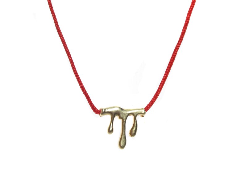 Drippy Necklace 16k Gold Plated Charm Pendant Necklace on Etsy