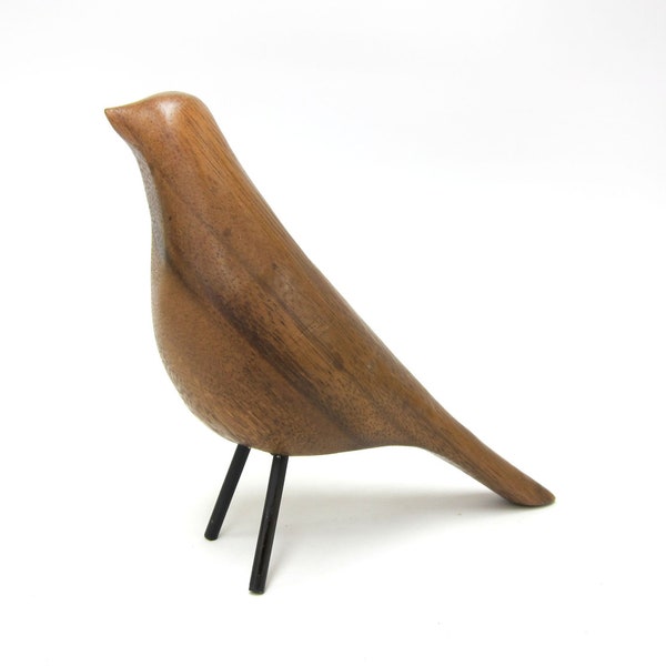 Vintage Mid Century Modern Danish House Bird Carved Figure in Maple