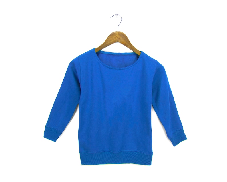 SAMPLE SALE Crew Neck Sweatshirt Solid Round Neck Pullover Fleece Long Sleeve Pocket Sweater Royal Blue Toddler Kids Size 5-6 7-8 Youth S