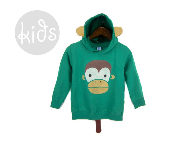 Fleece Pull Over Sweatshirt for Boys Girls Kids Youth Monkey Unisex Toddler Hoodies
