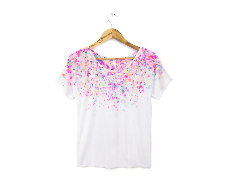 Micro Confetti Tee Original splash Dyed Hand Etsy