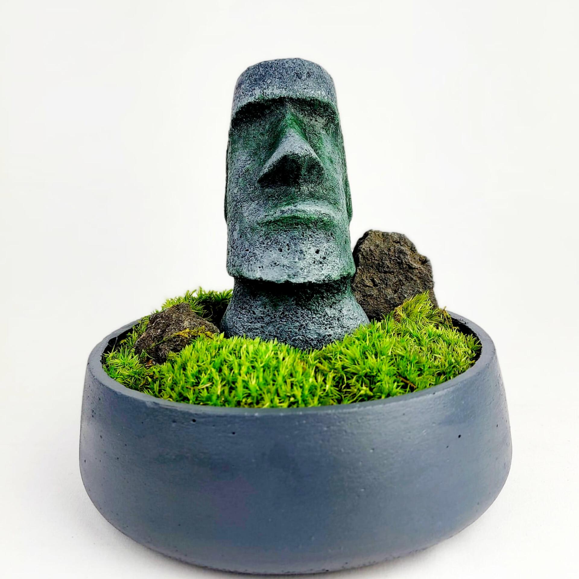 安定化苔付きセメント製モアイ像 - イースター島の装飾 - Etsy 日本