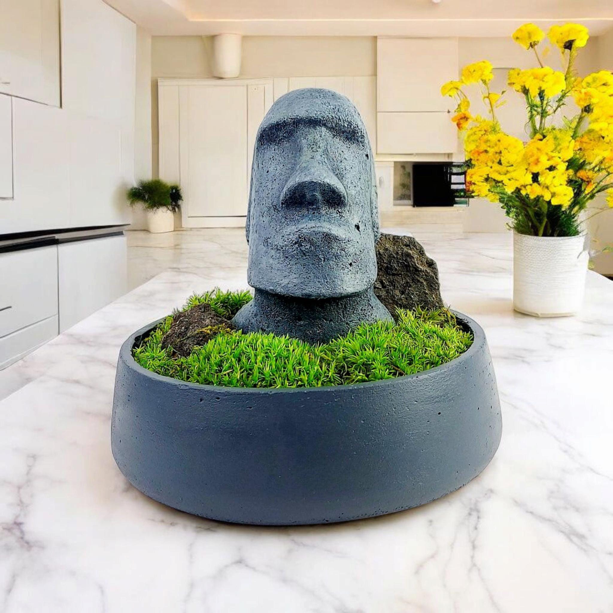 安定化苔付きセメント製モアイ像 - イースター島の装飾 - Etsy 日本
