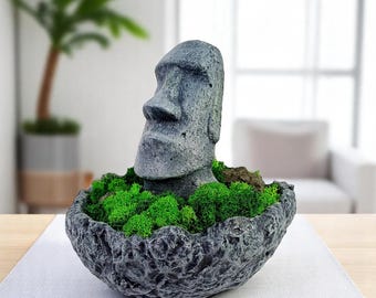 安定化苔付きセメント製モアイ像 - イースター島の装飾 - Etsy 日本