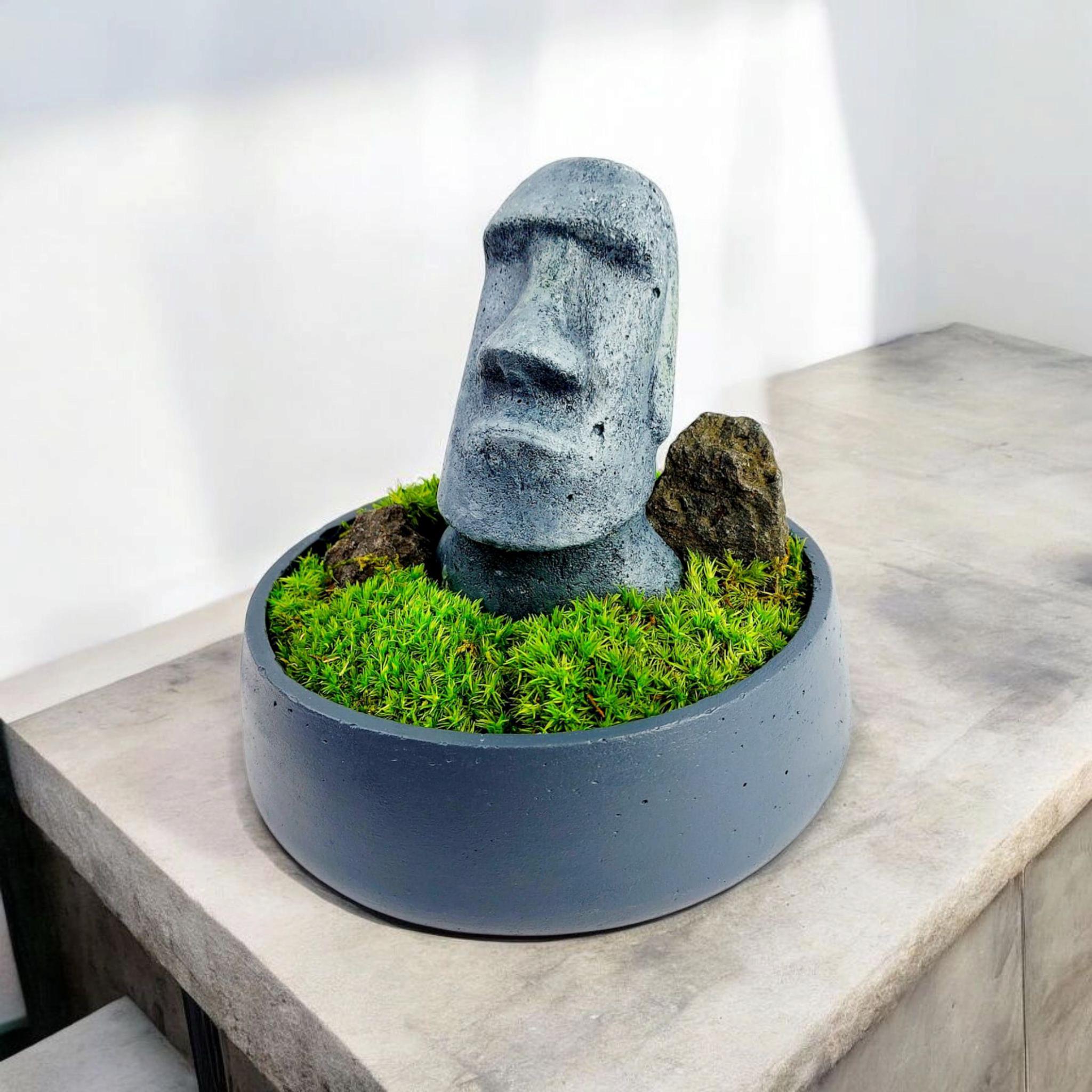 安定化苔付きセメント製モアイ像 - イースター島の装飾 - Etsy 日本