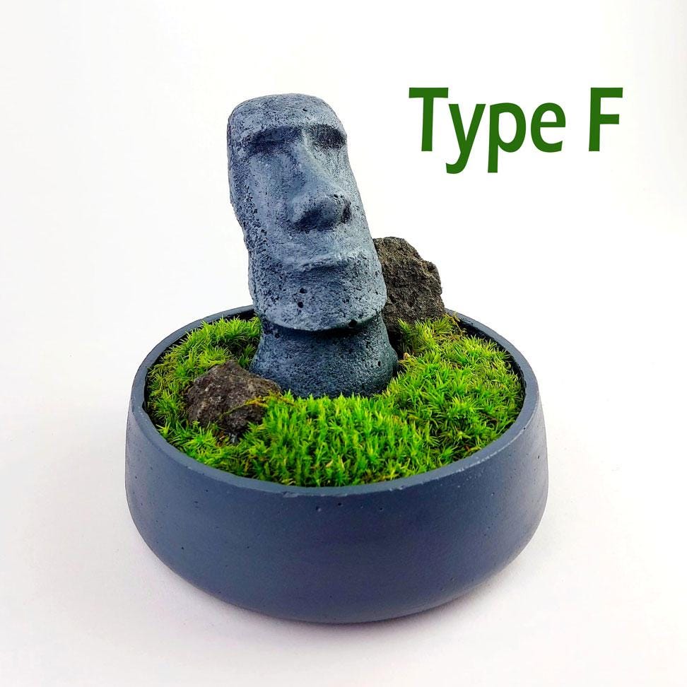 安定化苔付きセメント製モアイ像 - イースター島の装飾 - Etsy 日本