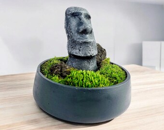 安定化苔付きセメント製モアイ像 - イースター島の装飾 - Etsy 日本