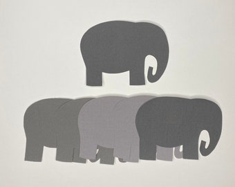 6 Fabric Iron On Elephant Appliques