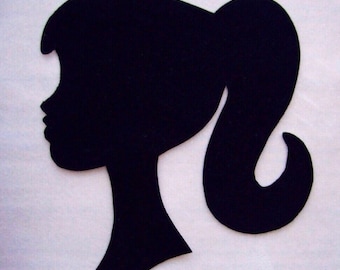 Fabric Iron On Barbie Style Silhouette Applique