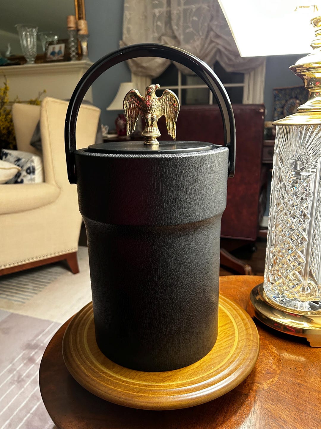 Mid Century Modern Morgan Designs Bucket Brigade Ice Bucket With Brass ...