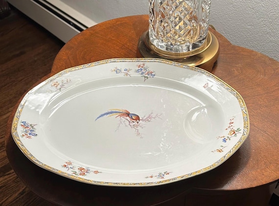 フランス製　Limoges Haviland リム付きディープディッシュ Antique Theodore Haviland Made in France Limoges X-LARGE PLATTER