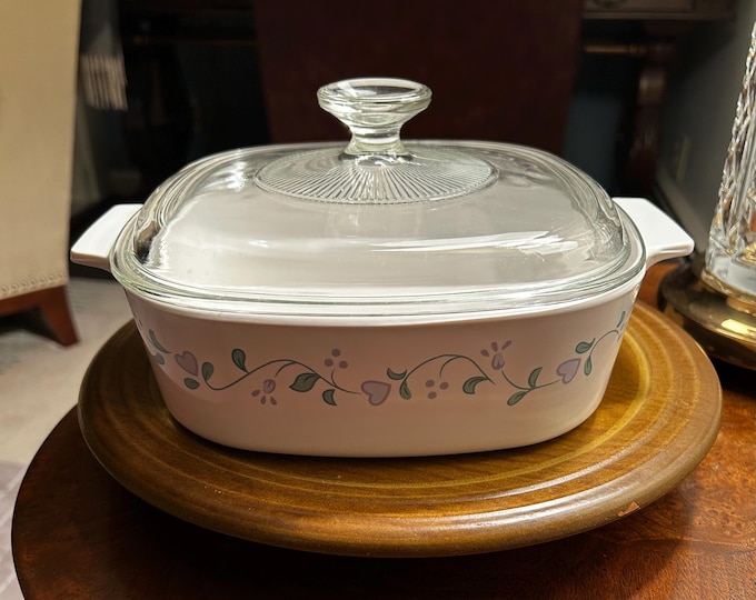 Corelle Corning Ware COUNTRY COTTAGE Pattern. 2L Casserole With Lid ...