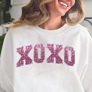 XOXO Png , Valentine's Day png file shirt , Sparkly Faux Glitter Xoxo Valentine Sublimation Design Digital download File Valentine 2025 png