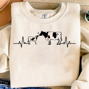 I Love My Cow SVG PNG, cow and baby Heartbeat Heart svg file shirt , Cute Farm Animal Design for Cricut & Silhouette svg download