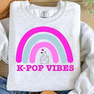 K-pop Vibes SVG PNG, Hand Heart Gesture - Korean Pop K-Pop svg file shirt , Funny Kpop Lovers Png sublimation design download