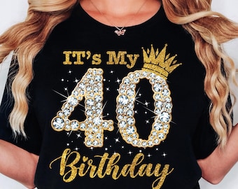 It&#39;s My 40th Birthday Queen PNG , 40 Years Old Shoes Crown Diamond Png file shirt , birthday png design, birthday png, sublimate designs