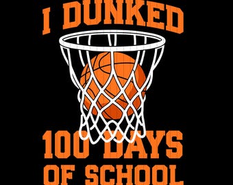 Ik ondergedompeld 100 dagen school SVG, basketbal 100e dag jongens kinderen png, basketbal SVG, terug naar school SVG, school shirt SVG, sport SVG