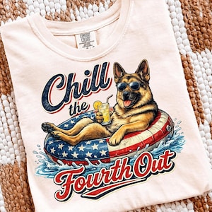 Chill The Fourth Out PNG, rolig schäferhundälskare PNG