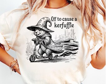 Off To Cause A Kerfuffle SVG PNG, Funny Groundhog Scooter Svg Silly Animal Mental Health Png, Adult Humor Sarcastic Png Download