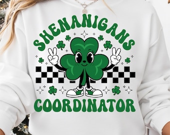 Funny Shenanigans Squad Teacher SVG PNG, Shamrock Face St Patrick Day Png , Teacher St Patrick, Lucky Teacher Appreciation Gift