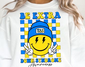Be Extra Down Syndrome Awareness SVG PNG, Smiley Face svg file shirt, Rock On The Sock Png, Down Syndrome Day Png, Awareness Socks March 21
