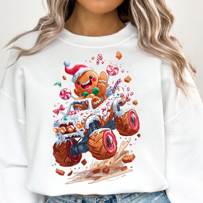 Christmas Gingerbread Monster Truck SVG PNG, Christmas Boy Png, Santa ...