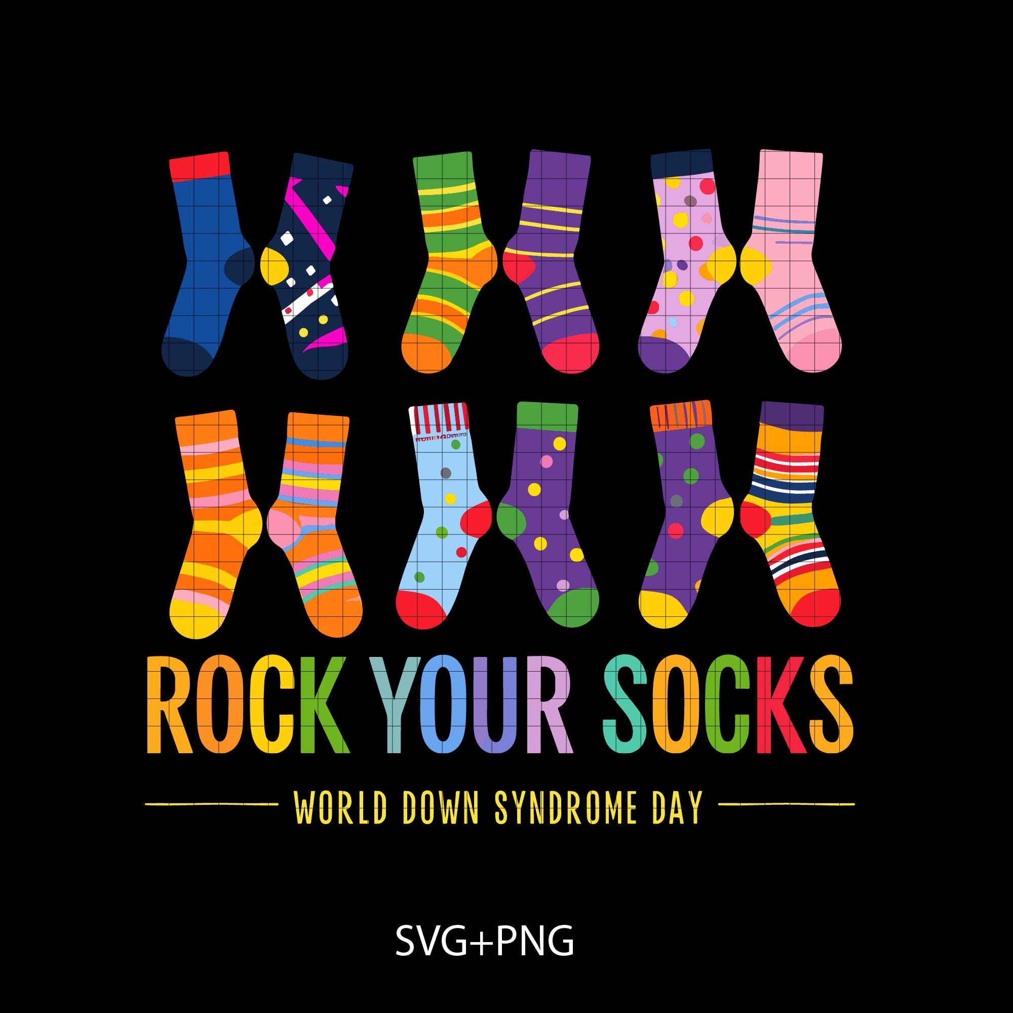 World Down Syndrome Day SVG PNG, Rock Your Socks Awareness Support Svg ...