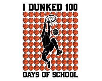 Ik ondergedompeld 100 dagen school SVG, basketbal 100e dag jongens kinderen png, basketbal SVG, terug naar school SVG, school shirt SVG, sport SVG