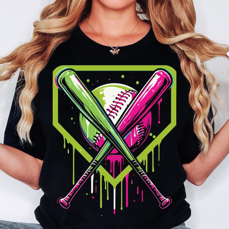 Baseball SVG, Baseball Drip PNG, Baseball Shirt, Baseball Mom, Ice Cream Drip, Baseball Game Day, Team Colors, Sublimation, Digital Download image 4