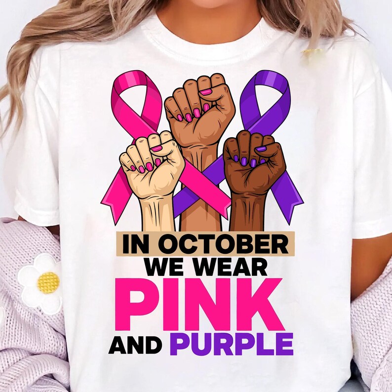 Breast Cancer SVG PNG, Domestic Violence Awareness Pink Purple Ribbon ...