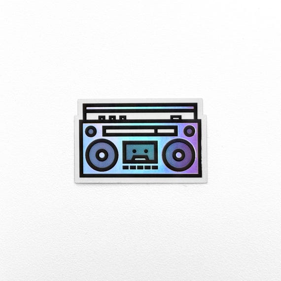 Boombox Stickers, Holographic or Clear