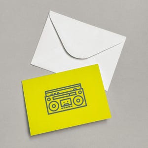 Carte pour correspondance vierge pliante Boombox, avec enveloppe