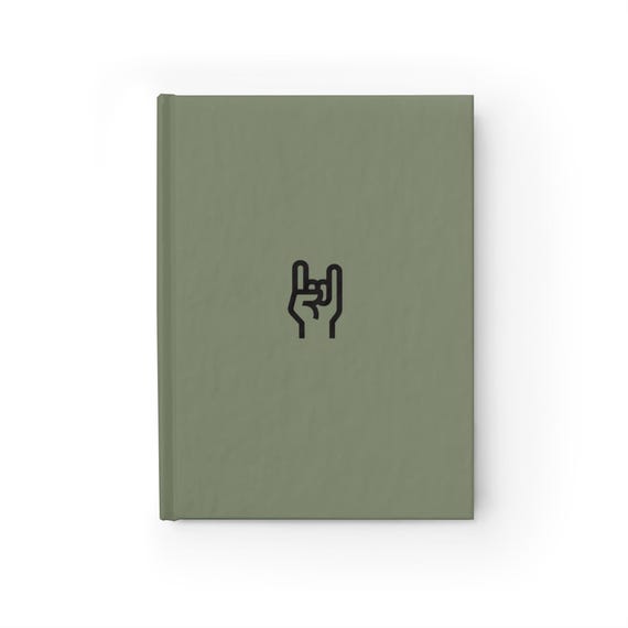 Metal Hand Sign Journal, Olive - Blank