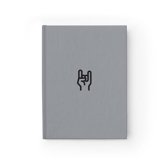 Metal Hand Sign Journal, Grey - Blank