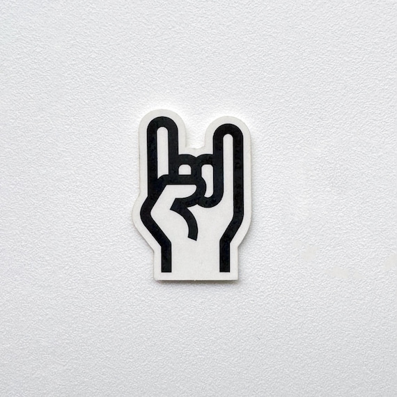 Metal Hand Sign Stickers, set of 3