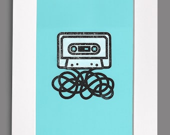 Cassette Tape Mini Screen Print