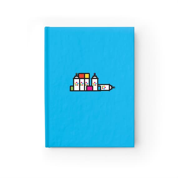Spray Paint Cans, Cyan Journal - Blank