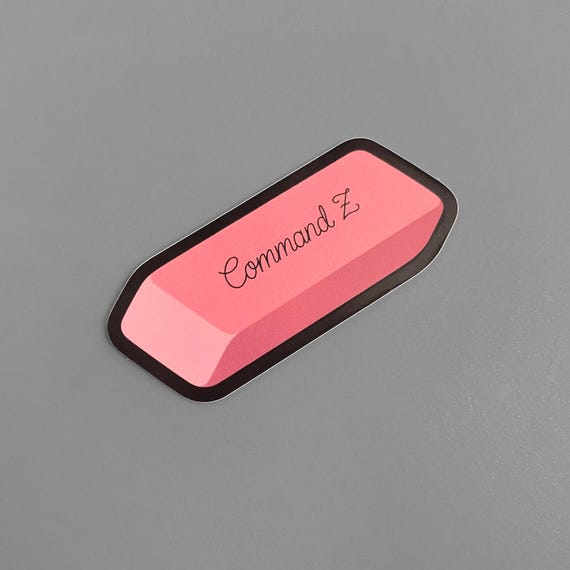 Command Z Eraser, 3" Sticker