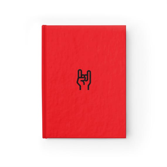 Metal Hand Sign Journal, Red - Blank