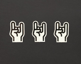 Metal Hand Sign Stickers, set of 3