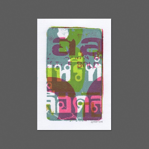 Mini Collage Prints—one of a kind 4x6 monoprints