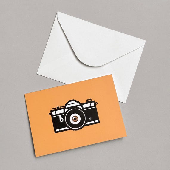 Camera Eye, blank folding notecard with envelope