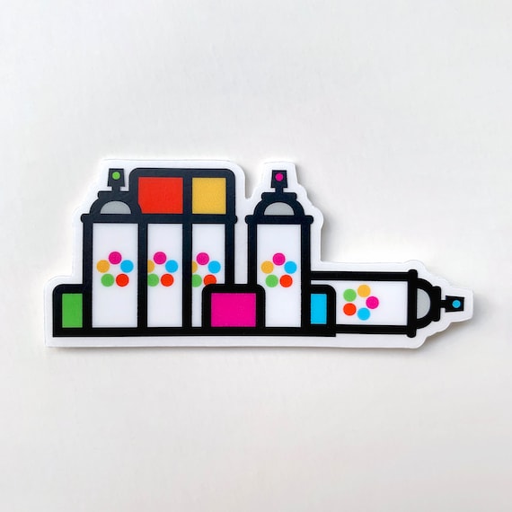 Spray Paint Cans, 3" Sticker