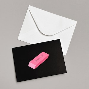 Gomme Command Z, carte de correspondance vierge pliable avec enveloppe