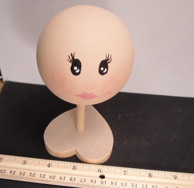 Doll Head wooden hand painted 2.5 Girl female face comes with Etsy