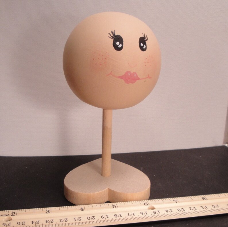 Doll Head wooden hand painted 2.5 Girl female face comes with Etsy