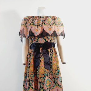 Vintage Pat Sandler silk chiffon dress / vintage mod designer dress / 60s baby doll dress / vintage prom party dress / glitterngoldvintage