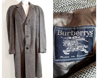 burberry mens wool overcoat