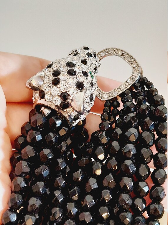 Vintage KJL for Avon Panther Necklace, Rhinestone… - image 8